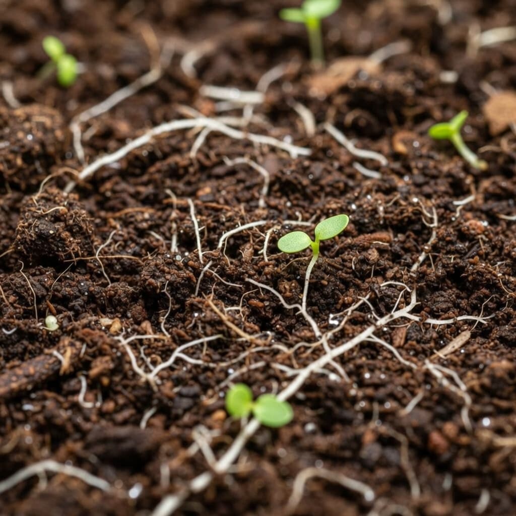 Macro view of healthy soil texture